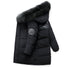 Children Winter Coat Snow Wear Kids Boy Outerwear Big Fur White Duck Down Long Style Zipper Solid Color Boy Jacket